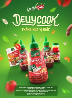 the advertisement for delly cook has been designed to look like it is being sold