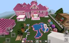 an image of a pink house in minecraft