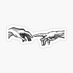 two hands pointing at each other sticker