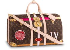 Louis Vuitton Keepall Bandouliere 50 Summer Trunks Monogram Weekend Travel Bag ********** Louis Vuitton ********** Brand: Louis Vuitton Size: 50 (19.7 x 11.4 x 9.1) inches (length x Height x Width) Name: Summer Trunks Color: Brown / Pink Style: Weekend Travel Bag Style#: M43613 Material: Coated Canvas Summer Trunks Collection Brown monogram LV logo coated canvas material Pink multicolor summer trunk painted design Cowhide leather trim Gold metal color hardware Zip closure system Large capacity Removable luggage name tag Strap: Removable, adjustable Strap drop: 14.2 inches Strap drop max: 19.7 inches Handle: Double Trunk printed beige canvas fabric inside lining This reference is either Made in France, Spain, Italy or in the US 100% Authentic or your money back Comes in original LV box with Painted Trunk, Lv Logo, Weekend Travel, Louis Vuitton Keepall, Handbag Heaven, Lv Monogram, Bags Designer Fashion, Lv Bag, Louis Vuitton Handbags