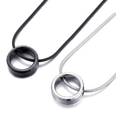 PRICES MAY VARY. Eternity circle pendant in tungsten carbide. Karma ring necklace with elgant snake chain. Good Quality. VICIMA provide good quality jewelry, we focus on each manufacturing process and perform full inspection, including 100% clasp inspection. Avoid disappointment and trouble caused by product defects. Good Choice of Gift-giving. 2PCS ring pendant necklaces(Silver x1 and Black x1), comes with VICIMA branded velvet jewelry pouches(2PCS), perfect gifts for couples, share the necklac Ring On Chain Necklaces, Round Durable Jewelry For Gifts, Karma Ring, Gifts For Couples, Necklaces Silver, Jewelry Pouches, Bff Necklaces, Couple Wedding Rings, Velvet Jewelry