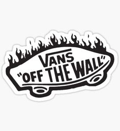 a sticker with the words vans off the wall in black and white on it