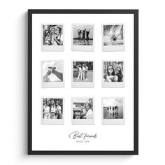 a black and white photo frame with six different pictures