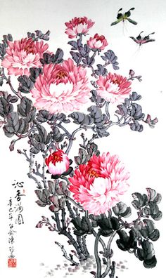 Chinese Landscape Painting Chinese Flowers, Chinese Landscape Painting