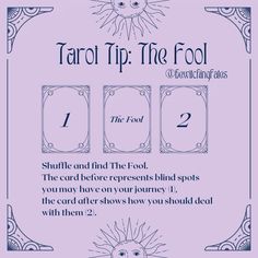 tarot tip the fool with instructions on how to use it