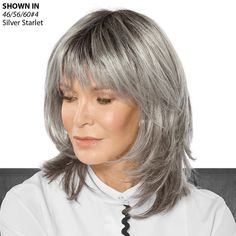 Director's Cut Wig Grey Hair With Bangs, Grey Hair Wig, Long Shag, Human Lace Wigs, Pixie Bob Haircut, Layered Haircuts For Medium Hair