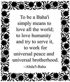 the quote to be a baah simply means to love all the world