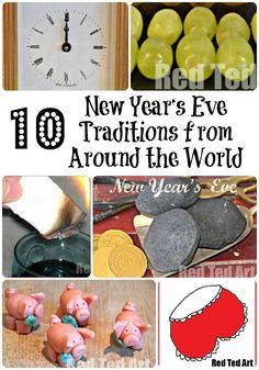 new year's eve traditions from around the world with pictures of piggy toys