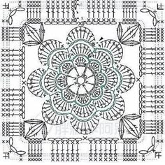 a black and white drawing of an intricate design