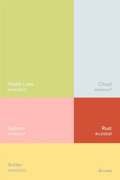 the color scheme for pastel lime, yellow, and salmon