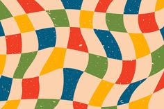 an abstract background with wavy lines and dots in red, yellow, green, blue, and orange