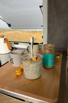 the food is being prepared in the kitchen on the counter top, and ready to be eaten