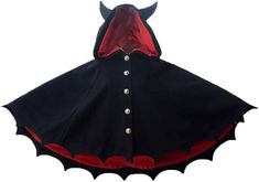 Amazon.com: DUNHAO COS Lolita New Devil Ears Bat Cloak Shawl Woolen Coat Cosplay Female Autumn Winter Coat Black : Clothing, Shoes & Jewelry Bat Cloak, Hoodie Cloak, Demon Costume, Poncho Hoodie, Shawl Coat, Black Devil, Fleece Poncho, Cloak Coat, Black Shawl