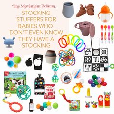 there are many different items that can be found in this image, including toys and books