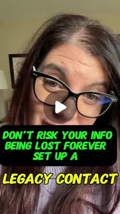 a woman wearing glasses with the caption don't ask your info being lost forever set up a leggy contact