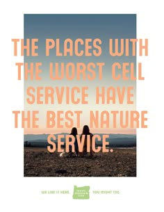 a woman sitting on top of a dirt field with the words, the places with the worst cell service have the best nature service