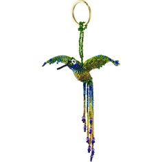 a beaded humming bird hanging on a key chain