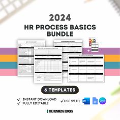 the business basics bundle includes six templates for each project, including an employee's work