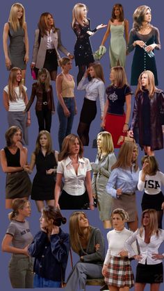 #rachelgreen #friends #outfits #style #collage #wallpaper #tvseries Estilo Rachel Green, Rachel Green Style, Rachel Green Friends, Rachel Green Outfits, Rachel Friends, 90’s Outfits, Tv Show Outfits, Femme D'affaires, 90s Fashion Outfits