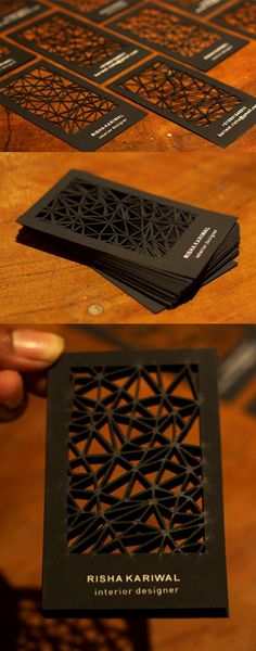 the business cards are designed to look like intricate designs