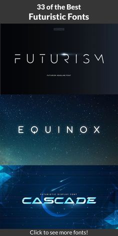 three different font styles with the same color and size as well as their respective type