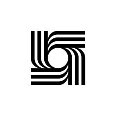 the letter e is made up of black and white lines