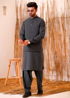 Gender: Men Category: Clothing Outfit Type: Eastern Sub-Category: Waistcoat Color Type: Grey Fabric: Suiting Number of Pieces: 3 Piece - Top + Bottom + Outerwear Product Type: Festive/Party Wear Season: All Season Additional Description: Men's Formal Suiting Waistcoat Disclaimer: Actual product color may vary slightly from the image. Pakistani Mens Shalwar Kameez, Poor Clothes, Shalwar Kameez Pakistani, Mens Party Wear, Waistcoat Designs, Photography Men, Gents Kurta Design, Gents Kurta, Mens Waistcoat