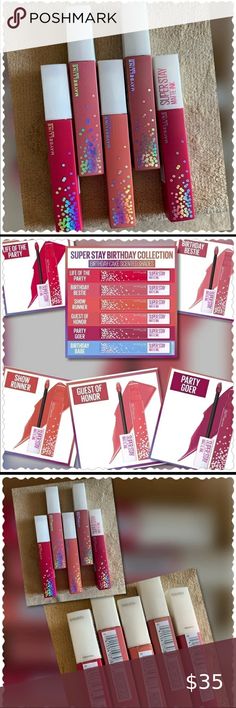 5-Maybelline SuperStay Matte Ink 
"BIRTHDAY EDITION"- Transfer Proof Lipstick, Maybelline Matte Ink, Maybelline Superstay, Maybelline Makeup, Cake Bites, Maybelline Super Stay, Take The Cake, Long Lasting Lipstick, New Release