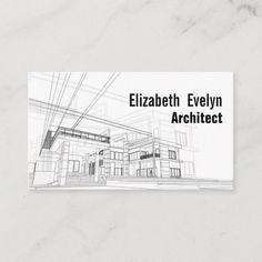 an architectural business card for elizabeth evelyn archite