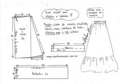 the diagram shows how to make a skirt