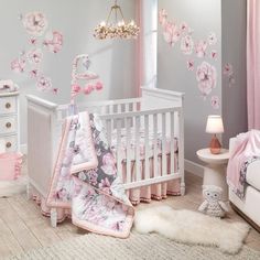 Shop Lambs & Ivy Signature Botanical Baby Watercolor Floral 4-Piece Crib Bedding Set - Overstock - 30860596 Floral Crib Bedding, Lambs & Ivy, Baby Crib Bedding Sets, Floral Wall Decals, Girl Nursery Room, Flower Wall Decals, Baby Crib Bedding, Bedding Sets Online, Nursery Bedding Sets