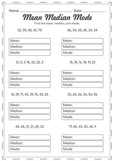 the median median model worksheet for students to practice numbers and place value on