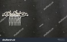 silver, crystal and diamonds bridal hair comb luxury jewel, isolated on stone background, space for text on the ri #Sponsored , #Sponsored, #comb#hair#jewel#luxury Silver Crystal, Bridal Hair, Bobby Pins