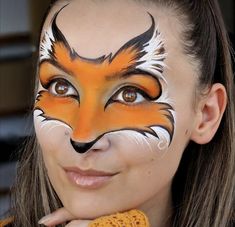 Fox Face Paint, Obličejové Masky, Animal Face Paintings, Painting School, Face Paint Makeup, Kids Face Paint, Fox Face, Face Painting Designs