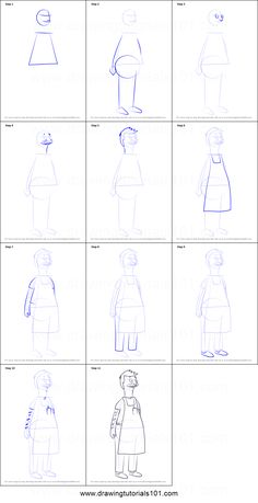 how to draw an animated character from the simpsons