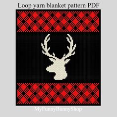 a knitted pattern with a deer's head on it