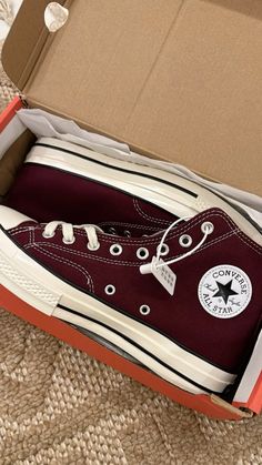 #explore #converse #red #zoom Red Converse Aesthetic, Dark Red Converse, Cute Converse Shoes, Shoes Wishlist, Converse Aesthetic, Cute Converse, Converse Star, Converse Red, Pretty Shoes Sneakers