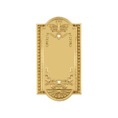 a gold plaque with an ornate design on it