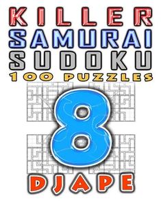 the poster for killer samurai sudokui's 8, 000 puzzles in blue