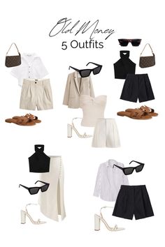 Explore the timeless elegance of this style with these 5 inspired outfits. Elevate your style by learning the secret to building a capsule wardrobe in my latest blog post! Timeless Summer Wardrobe, Timeless Wardrobe Capsule, Capsule Wardrobe Outfits Summer, Old Money Women Summer, Capsule Wardrobe 2024 Spring, Build Outfit, Summer Wardrobe Capsule, Quiet Luxury Outfits, Elegant Capsule Wardrobe