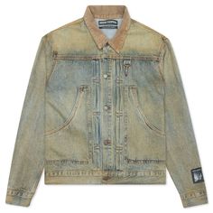 Inspired by vintage Americana fused with the great outdoors, fashion label Reese Cooper introduces the Washed Denim Jacket w/ Corduroy Collar. The jacket is composed of deadstock Kurabo Japanese milled cotton denim for a high-quality aesthetic, while the design has also gone through an eco-friendly wash process. With a front button closure and hand pockets, the design is complete with an RCI signature hook detail and sleeve patch. FINAL SALE ITEM. NOT ELIGIBLE FOR RETURNS/CANCELLATIONS. Milled c Outdoors Fashion, Reese Cooper, Quality Aesthetic, Patches Fashion, Vintage Americana, New Mobile, Washed Denim, Jordan 1 Retro High, Western Shirts