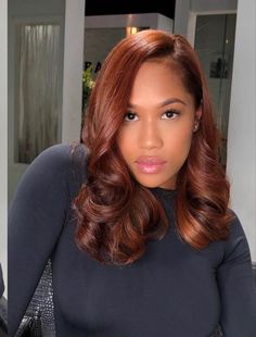 Hair Dye Ideas Black Women, Pelo Color Vino, Cinnamon Hair, Winter Hair Color Ideas, Hair Dye Ideas, Ginger Hair Color, Dyed Natural Hair, Copper Hair Color, Hair Color Auburn