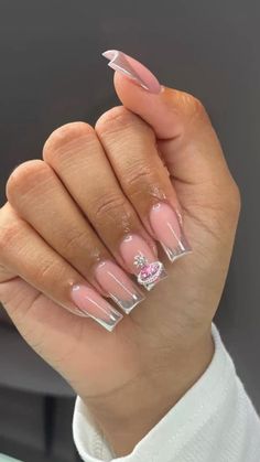 Acrylic Toe Nails, Colored Acrylic Nails, Girly Acrylic Nails, French Tip Acrylic Nails, Short Square Acrylic Nails, Acrylic Nails Coffin Pink, Long Square Acrylic Nails, Bling Acrylic Nails, Short Acrylic Nails Designs