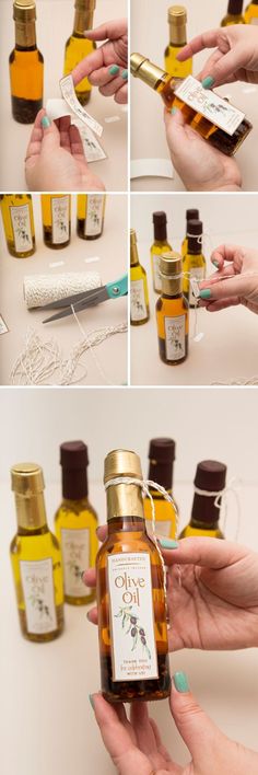 the process of making an oil bottle with honey and other things to make it look like something