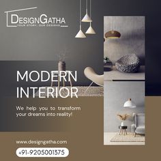 an advertisement for a modern interior store