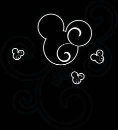 mickey mouse head with swirls and hearts on it's face, in pink