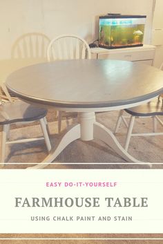 an easy diy - it - yourself farmhouse table using chalk paint and stain