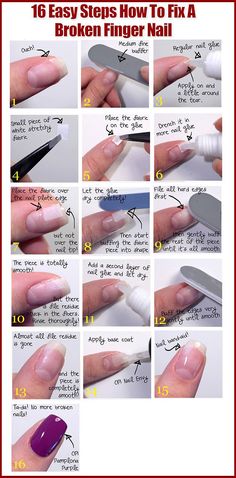 Så lagar du en trasig nagel Fix Broken Nail, Unghie Nail Art, Broken Nails, Nail Repair, Manicure Y Pedicure, Manicure E Pedicure, Nail Tutorials, Glue On Nails, Diy Nails