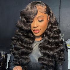 Product Description    Hair Material 100% Unprocessed Human Hair,Double Drawn Hair   Hair Density 150%/180%/200%   Hair Color Natural Color   Hair Length  12inch - 22 inch   Texture Loose Wave   Lace Net 13x4 Inch Swiss HD Lace   Wig Cap Size Average Size 22.5inches   Dyed & Bleached Yes   Pack 1 Piece Frontal Wig Hairstyles, Remy Human Hair Wigs, Wave Wig, Hair Ponytail Styles, Body Wave Wig, Lace Hair, Baddie Hairstyles, Pretty Hair, Loose Waves