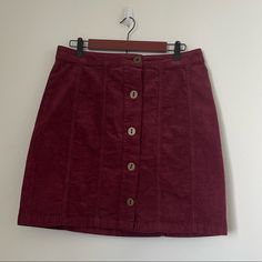 Nwt Anthropologie Pilcro And The Letterpress Corduroy Skirt Size 12 -Corduroy Skirt -Button Up Fly -Color: Wine -New With Tags -Offers Welcome Corduroy Skirt Outfit, Mood Clothes, Anthropologie Skirt, Corduroy Skirt, Skirt Outfit, Letterpress, Dream Closet, New Era, Anthropologie